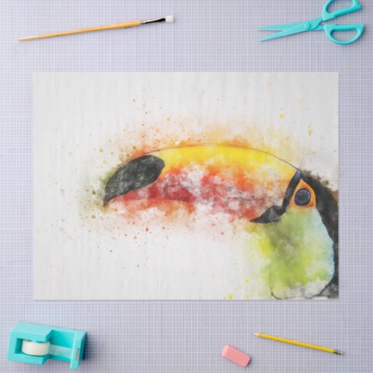 Waterverf Bird 7 Decoupage Wall Art Tissuepapier (Craft)