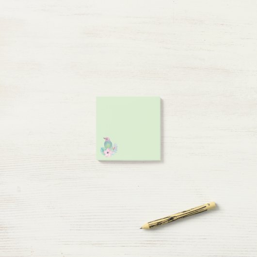 Waterverf Bird and Flowers Post-it® Notes (Op bureau)