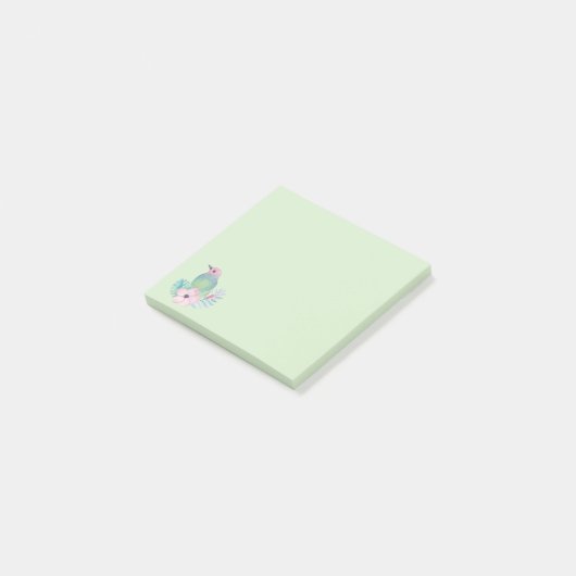 Waterverf Bird and Flowers Post-it® Notes (Schuin)