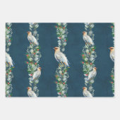 Waterverf Bird and Lantern Design Kerstmis Inpakpapier Vel (Voorkant 3)