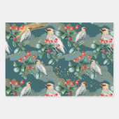 Waterverf Bird and Lantern Design Kerstmis Inpakpapier Vel (Voorkant)