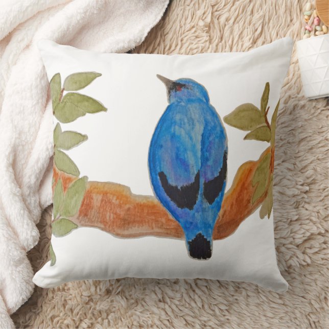 Waterverf Bird Blue Cuckooshrike Kussen (Deken)