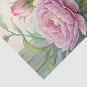 Waterverf  Bird Blush Pink Pioenenvenster Tissuepapier (Detail)