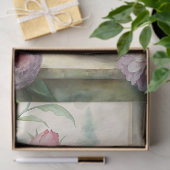 Waterverf  Bird Blush Pink Pioenenvenster Tissuepapier (Geschenk)