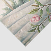 Waterverf  Bird Blush Pink Pioenenvenster Tissuepapier (Detail)