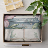 Waterverf  Bird Blush Pink Pioenenvenster Tissuepapier (Geschenk)