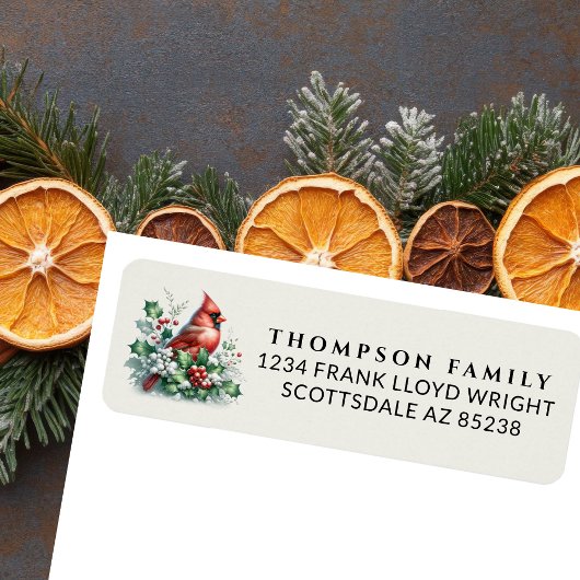  Waterverf Bird Christmas Return Adres Etiket