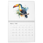 Waterverf Bird Collectie, op maat Kalender (Feb 2026)