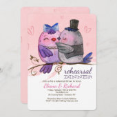 Waterverf Bird Couple Uitnodiging (Voorkant / Achterkant)