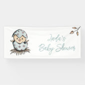 Waterverf Bird Genderneutraal Baby shower Spandoek (Horizontaal)
