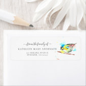 Waterverf Bird in Loing Memory Funeral Etiket (Insitu)