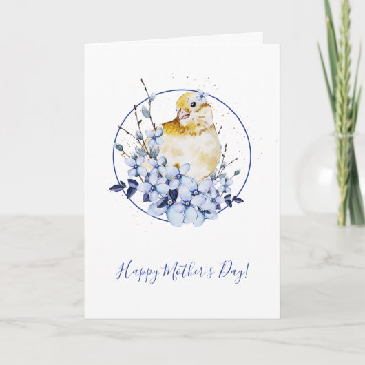 Waterverf Bird Moederdag Kaart (Voorkant)