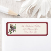 Waterverf Bird op een Branch Etiket (Insitu)