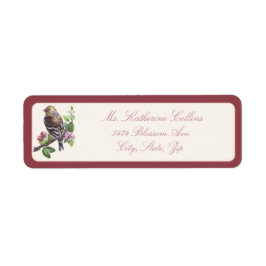 Waterverf Bird op een Branch Etiket