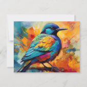 Waterverf Bird op een Branch Wenskaart Bedankkaart (Voorkant)