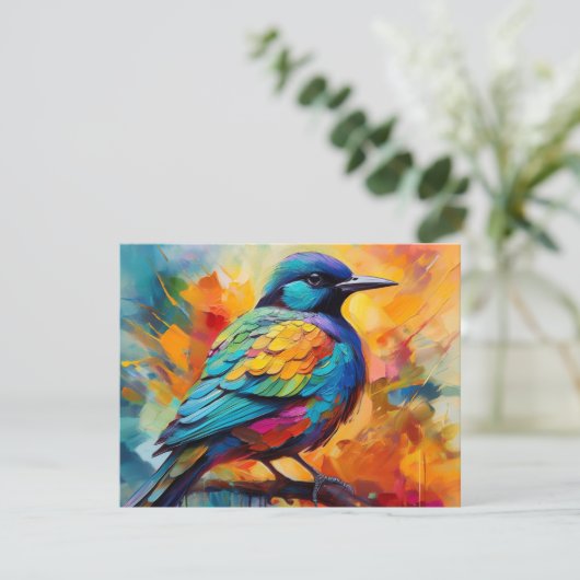 Waterverf Bird op een Branch Wenskaart Bedankkaart (Staand voorkant)