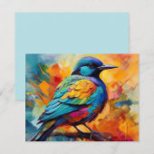 Waterverf Bird op een Branch Wenskaart Bedankkaart (Voorkant / Achterkant)