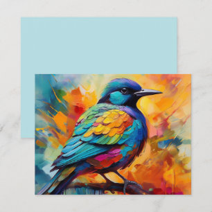 Waterverf Bird op een Branch Wenskaart Bedankkaart