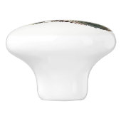 Waterverf Bird op een Pine Branch Keramische Knop (Zijkant)