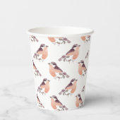 Waterverf Bird Pattern Koffiebekers Papieren Bekers (Achterkant)