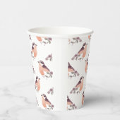 Waterverf Bird Pattern Koffiebekers Papieren Bekers (Rechts)