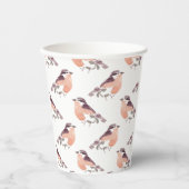 Waterverf Bird Pattern Koffiebekers Papieren Bekers (Voorkant)