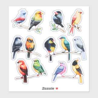 Waterverf Bird Scrapbook Stationery Sticker