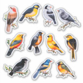 Waterverf Bird Scrapbook Stationery Sticker (Voorkant)