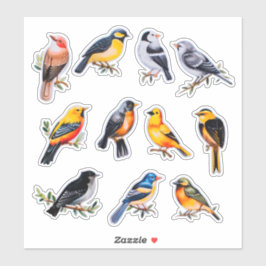 Waterverf Bird Scrapbook Stationery Sticker