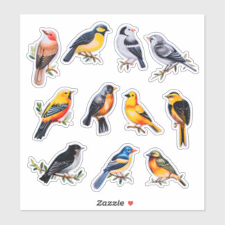 Waterverf Bird Scrapbook Stationery Sticker