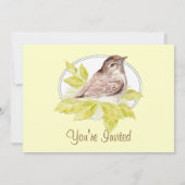 Waterverf Bird Sparrow Wedding Invite, Natuur Kaart (Achterkant)
