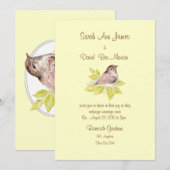 Waterverf Bird Sparrow Wedding Invite, Natuur Kaart (Voorkant / Achterkant)