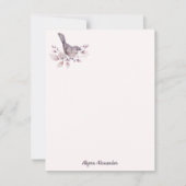Waterverf Bird Stylish Feminine Trendy Blush Pink Notitiekaartje (Voorkant)