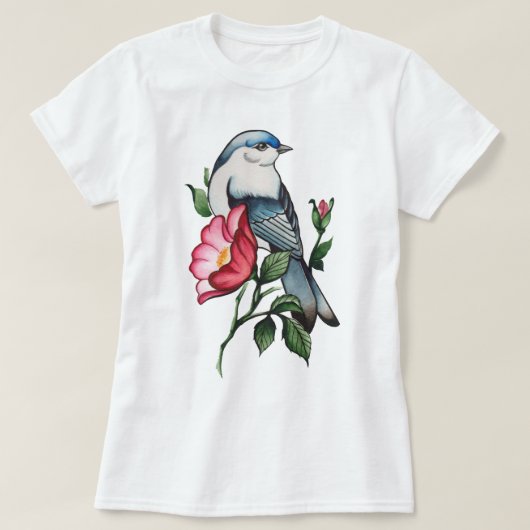 Waterverf Bird T-shirt (Design voorkant)