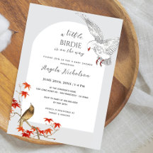 Waterverf Birdie op weg naar het Baby shower
