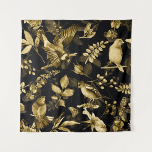Waterverf Birds: bloemontwerp. Wandkleed