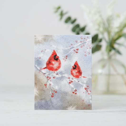 Waterverf Birds Briefkaart | Mooie vogel (Staand voorkant)