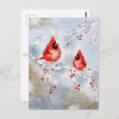 Waterverf Birds Briefkaart | Mooie vogel (Voorkant / Achterkant)