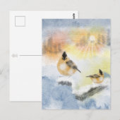 Waterverf Birds Briefkaart | Mooie vogel (Voorkant / Achterkant)