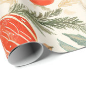 Waterverf Birds Vintage Kerst Cadeaupapier (Rol Hoek)