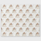 Waterverf Birthday Angel Meisje Cadeaupapier (Vlak)