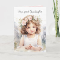 Waterverf Birthday Angel Meisje voor kleindochter