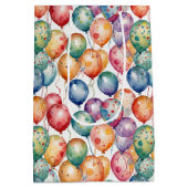 Waterverf Birthday-ballonnen Medium Cadeauzakje (Achterkant)