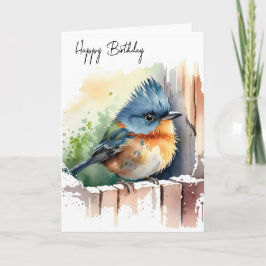 Waterverf Birthday Bird Kaart