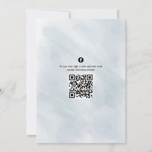 Waterverf Birthday Blue Crab QR Code Sociale media Kaart (Achterkant)