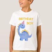 Waterverf Birthday Boy Dino T-shirt (Voorkant)