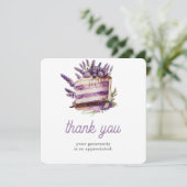 Waterverf Birthday Brunch Lavender Cake Bedankkaart (Staand voorkant)