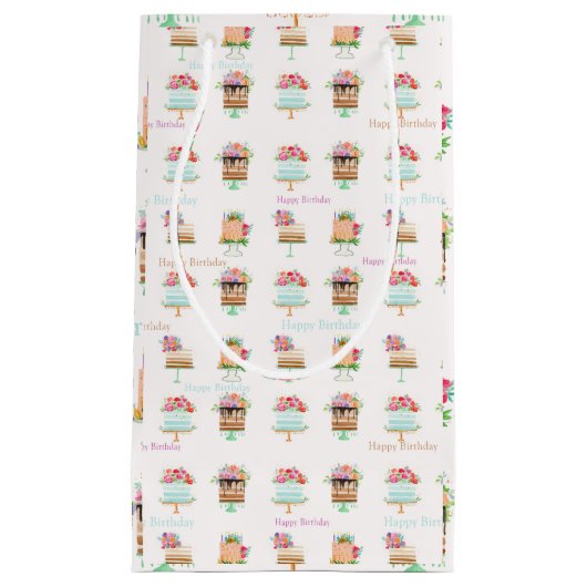 Waterverf Birthday Floral maakt kleine cadeautas (Voorkant)