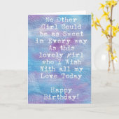 Waterverf Birthday Girl Kaart (Gele Bloem)