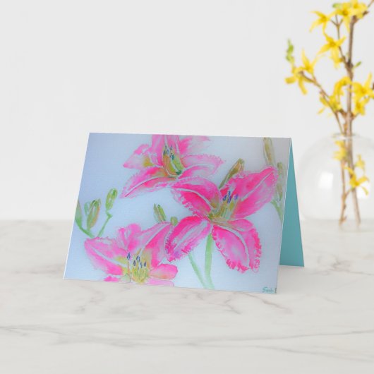 Waterverf Birthday Kaart (Gele Bloem)